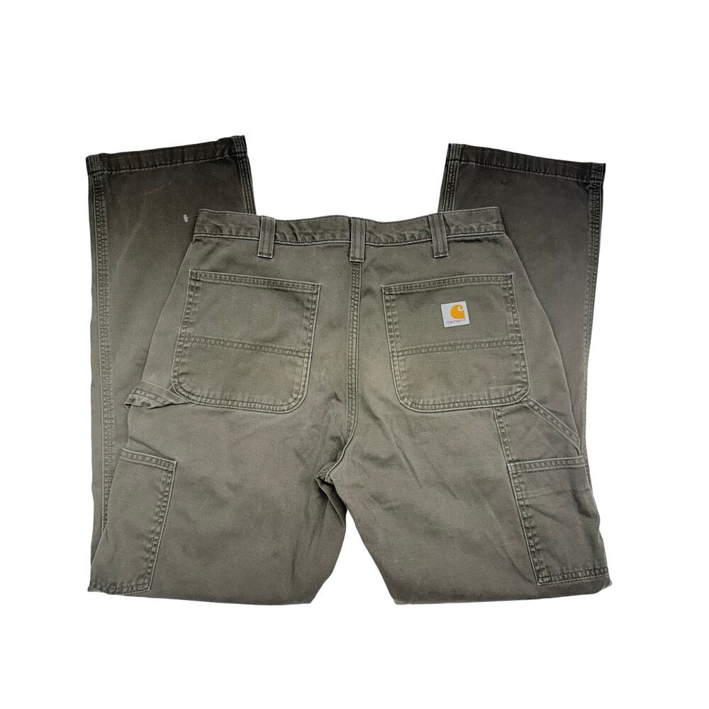 Carhartt Men’s 32x32 Carpenter Work Pants Brown Canvas Utility Double Knee Style